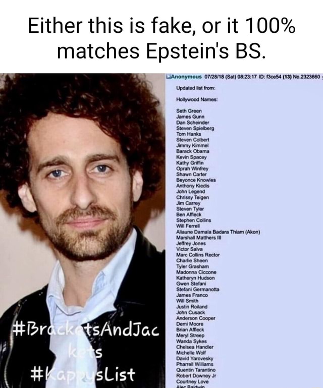 Either this is fake, or it 100 matches Epstein's BS. Anonymous (Sat