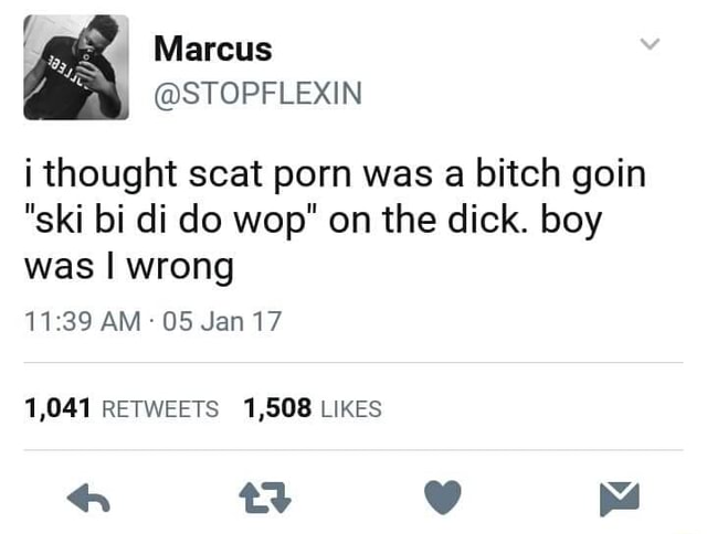 I thought scat porn was a bitch goin \