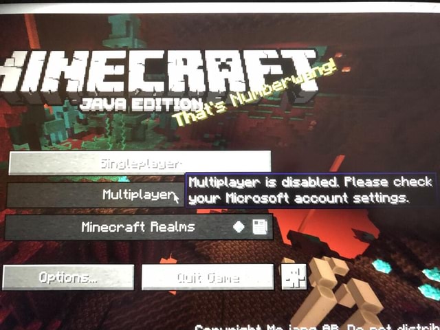 JAVA Multiplayer is disabled. Please check Multiplayer, your Microsoft ...