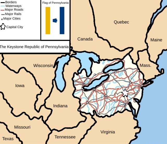 Borders Waterways Major Roads =Major Rails Major Cities capital City