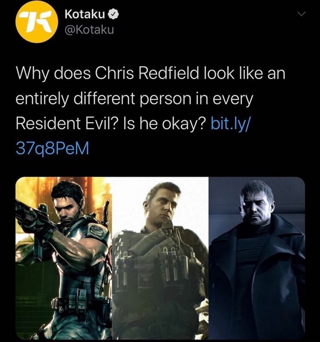 Why does Chris Redfield look like an entirely different person in every ...