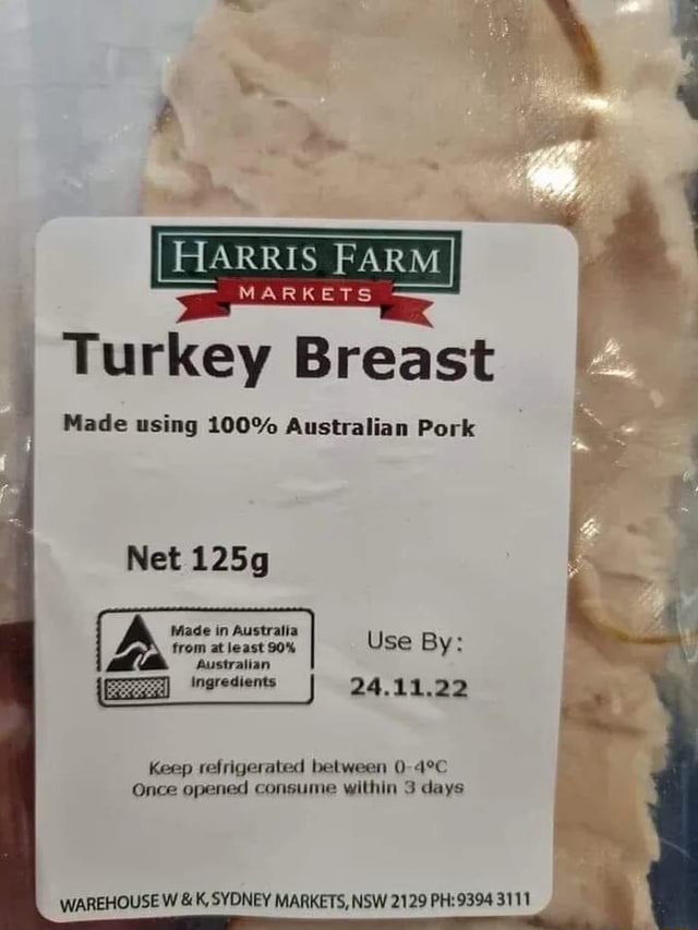 HARRIS [HARRIS FARM MARKETS Turkey Breast Made using 100 Australian