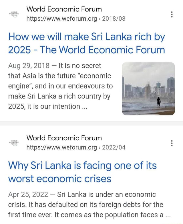 World Economic Forum How we will make Sri Lanka rich by 2025 The