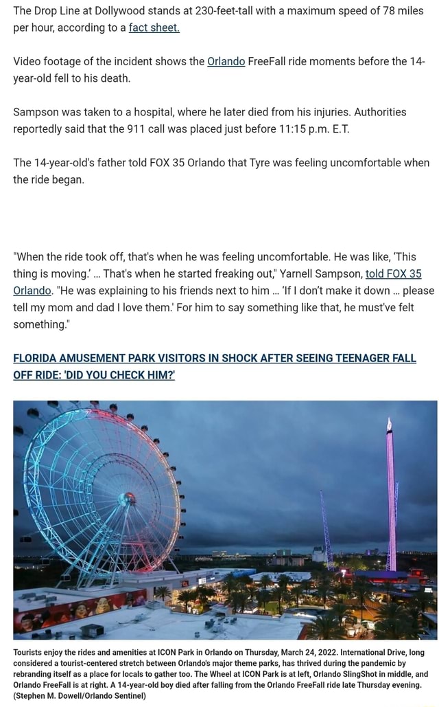 Florida amusement park horror Dollywood closes drop tower ride made by