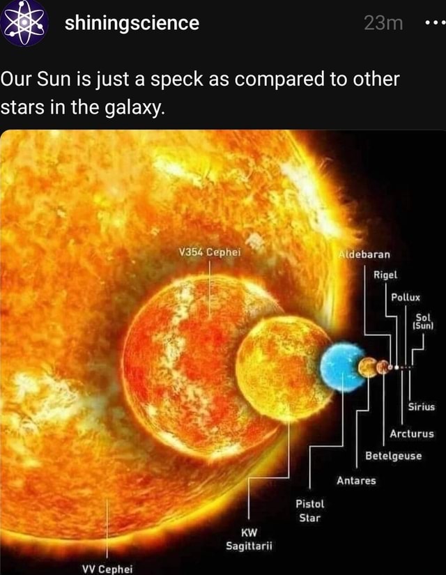 Our Sun is just a speck as compared to other stars in the galaxy. V354 ...