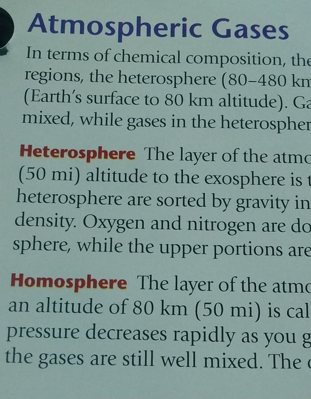 . Atmospheric Gases ' In terms of chemical composition, the regions ...