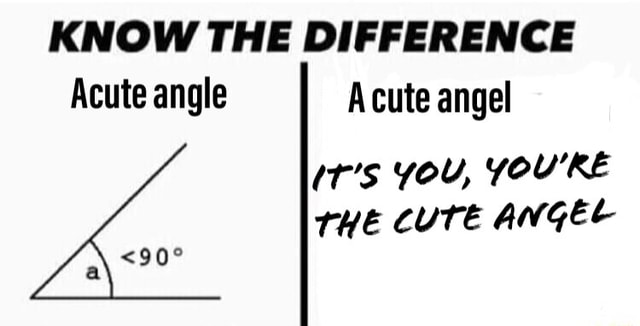 KNOW THE DIFFERENCE Acute angle Acute angel - )