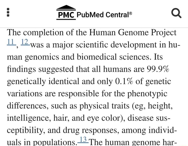 PMC PubMed Q The Completion Of The Human Genome Project Was A Major ...