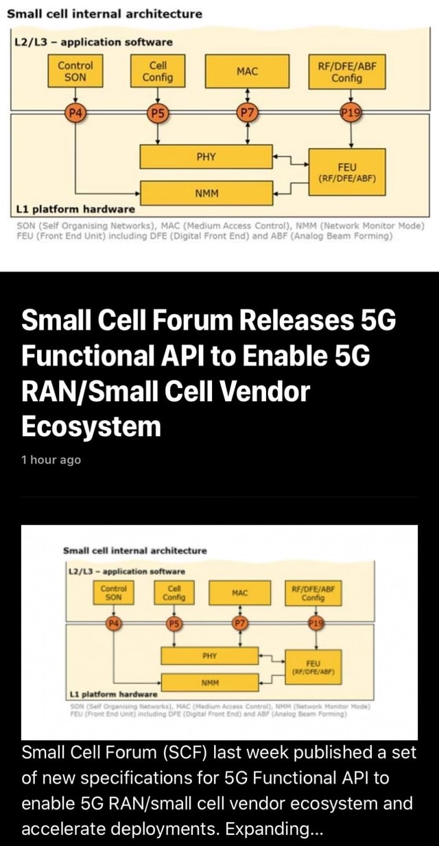 Small cell internal architecture Small Cell Forum Releases 5G ...