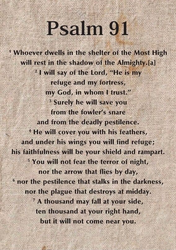 Psalm 91 * Whoever dwells in the shelter of the Most High will rest in ...