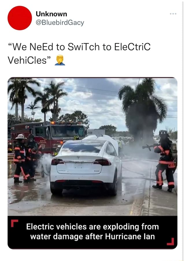 Unknown "We NeEd to SwiTch to EleCtriC VehiCles" Electric vehicles are
