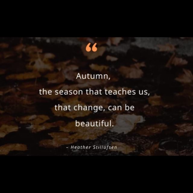 Autumn, the season that teaches us, that change, can be beautiful ...