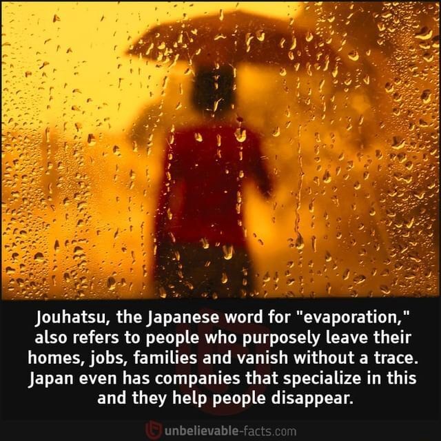 Jouhatsu The Japanese Word For evaporation Also Refers To People Who Purposely Leave Their 