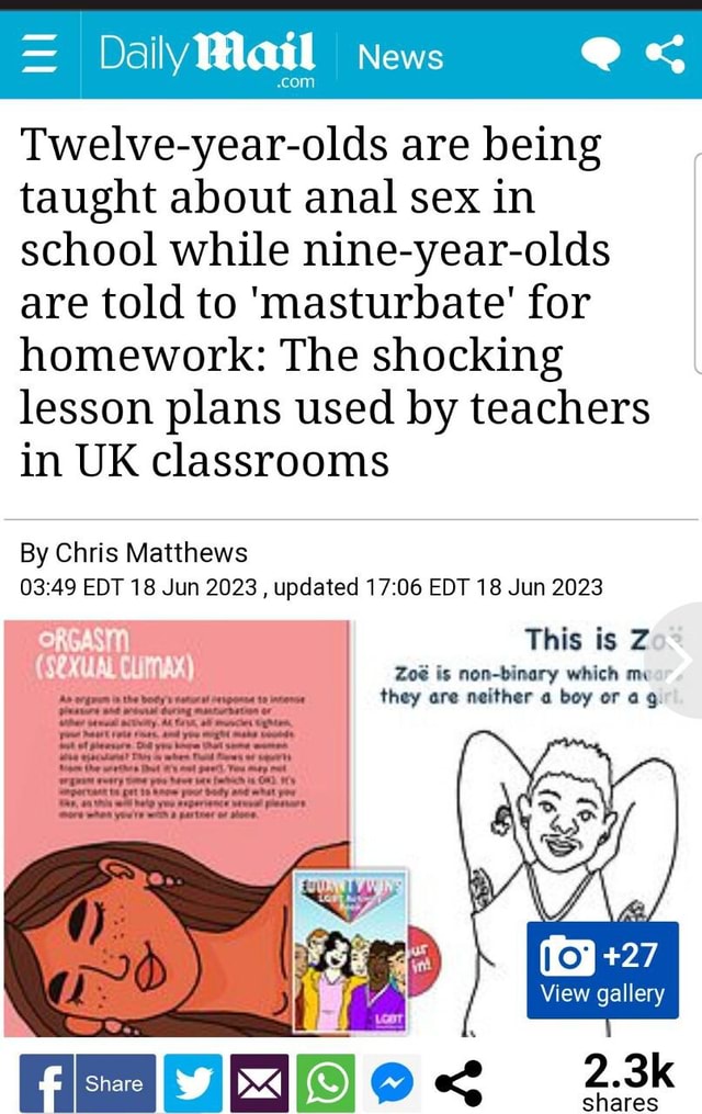 Daily Mail News Twelve Year Olds Are Being Taught About Anal Sex In School While Nine Year 0617