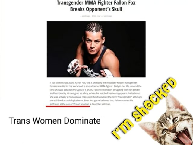 Iransgender MMA Fighter Fallon Fox Breaks Opponem's Skull Trans Women ...