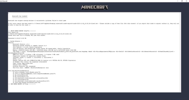 minecraft initialization error report | pdf | java... Minecraft Minecraft has stopped running because it encountered a ...