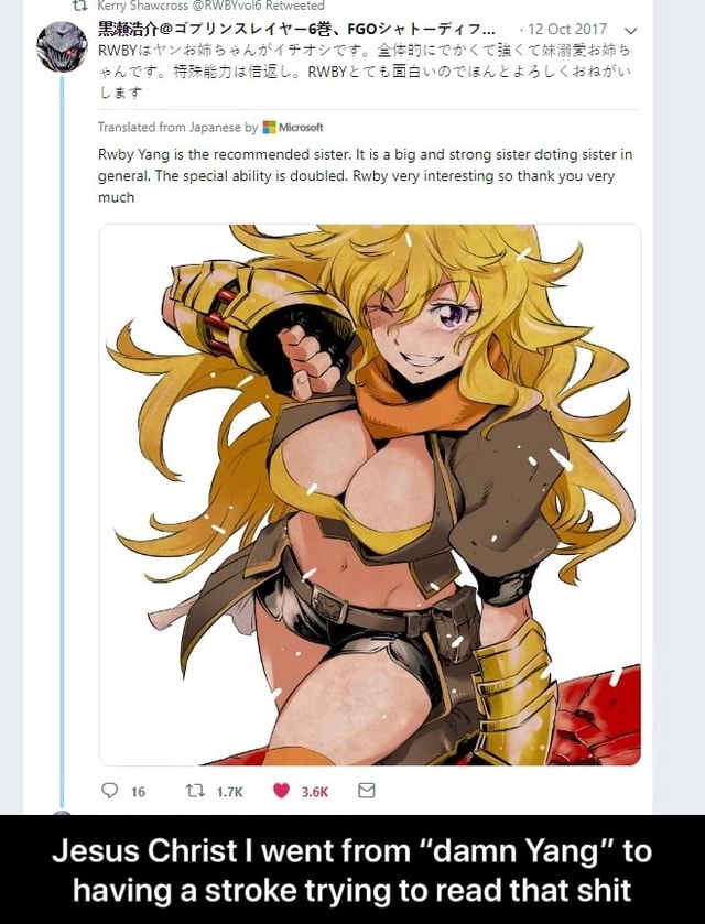 Jesus Christ I Went From Damn Yang To Having A Stroke Trying To Read That Shit