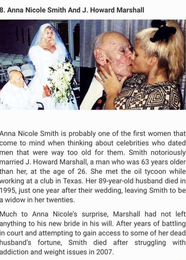 8. Anna Nicole Smith And J. Howard Marshall Anna Nicole