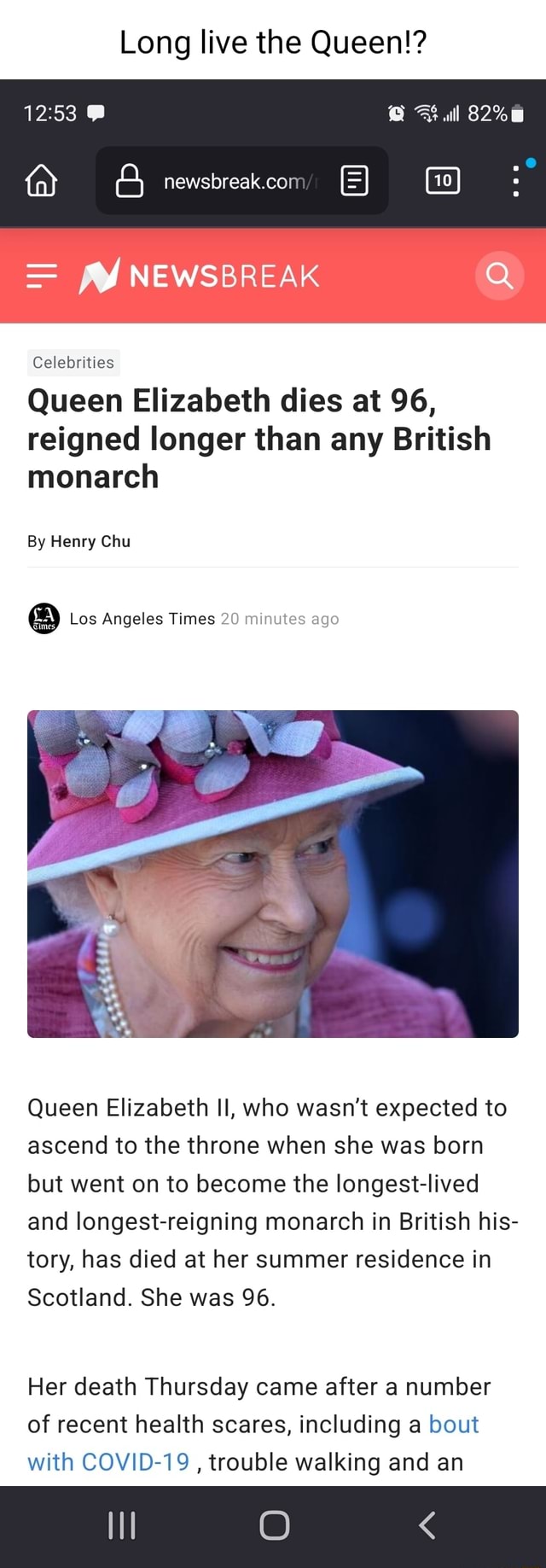 Long Live The Queen Newsbreak Celebrities Queen