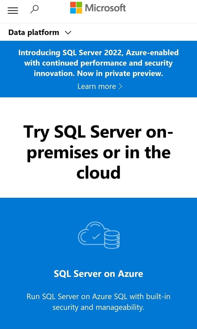 Microsoft Data platform v Introducing SQL Server 2022, Azure-enabled ...