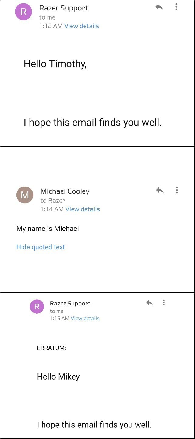 Hello Timothy I Hope This Email ﬁnds You Well Michaelcooley K Hello Mikey My Name Is Michael