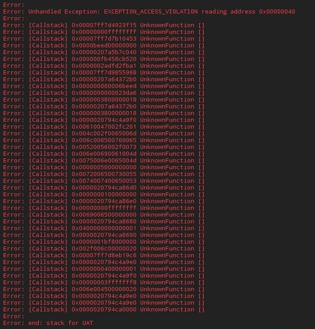 Error Error Error Unhandled Exception EXCEPTION_ACCESS VIOLATION