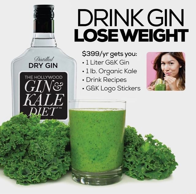DRINK GIN LOSE WEIGHT gets you Distilled DRY GIN Liter Gin Organic