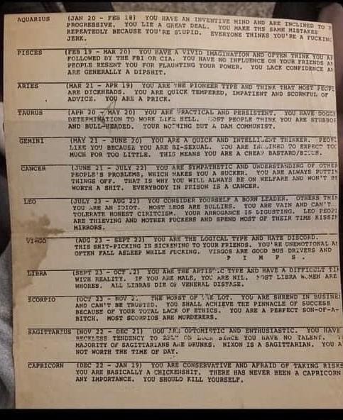 Truer Words Have Never Been Spoke astrology zodiac detroit history 