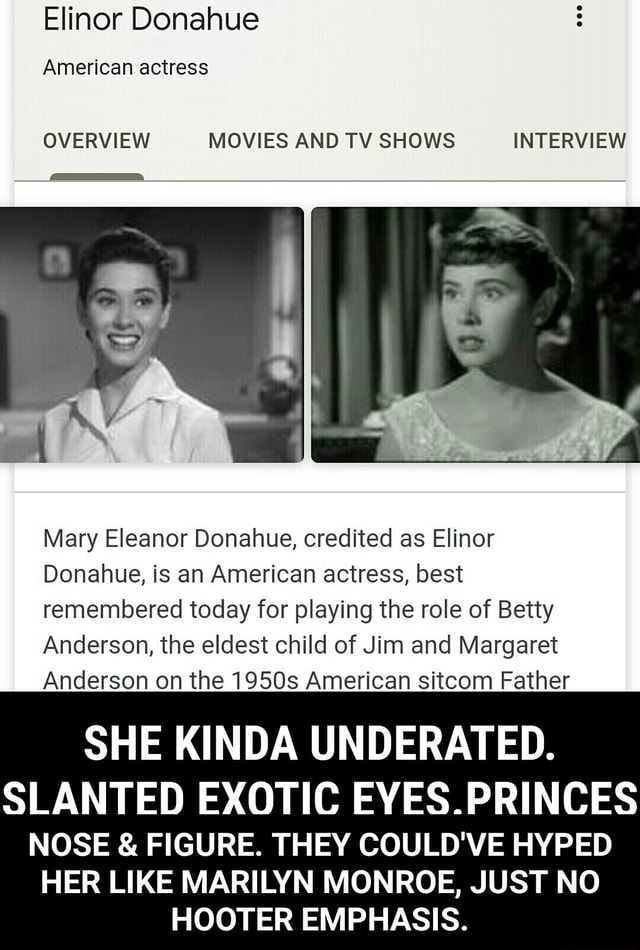 Elinor Donahue American actress OVERVIEW MOVIES AND TV SHOWS INTERVIEW ...