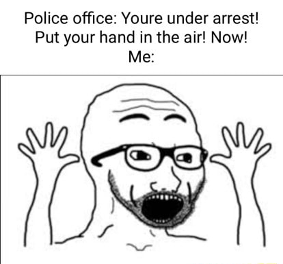 Police Office: Youre Under Arrest! Put Your Hand In The Air! Now! Me ...