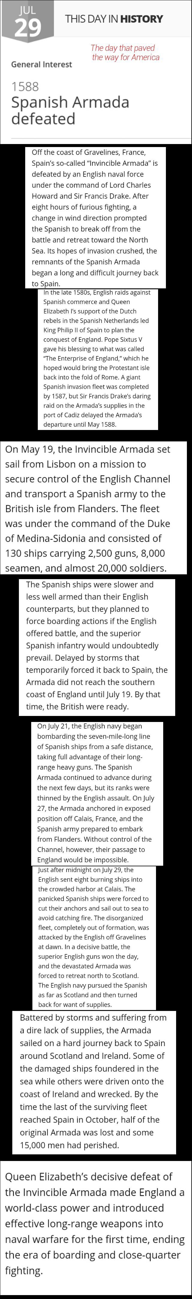 naval battles between the english fleet and the spanish armada could be summed up as
