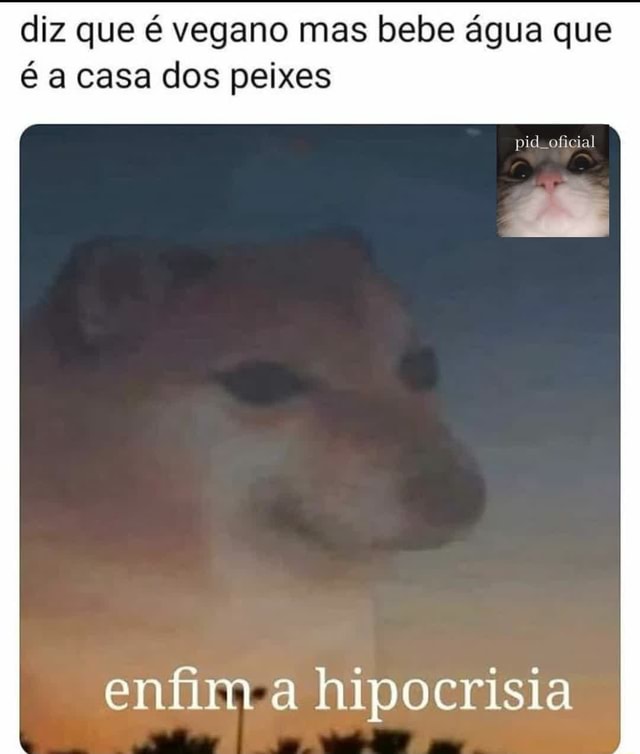 Diz Que E Vegano Mas Bebe Agua Que E A Casa Dos Peixes Enfim A Hipocrisia Ifunny