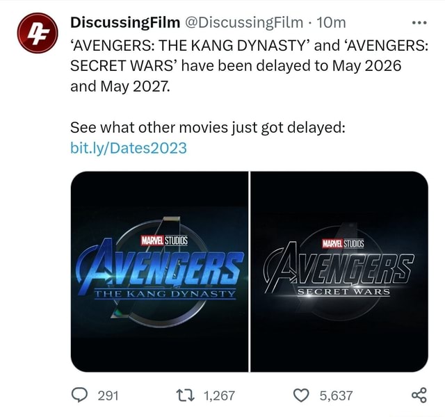 Marvel likely to delay Avengers: The Kang Dynasty - Xfire