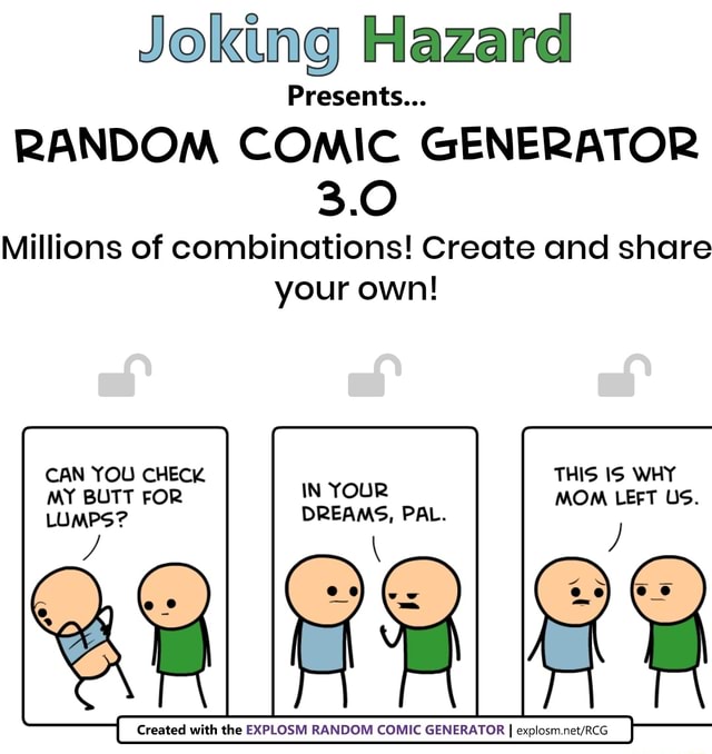 Joking Hazard Presents... RANDOM COMIC GENERATOR 3.0 Millions of