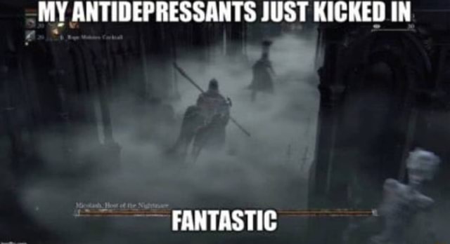 MY ANTIDEPRESSANTS JUST KICKED IN FANTASTIC - iFunny