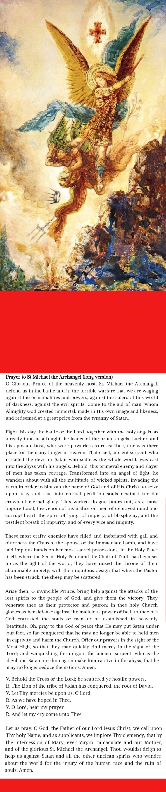Prayer to St Michael the Archangel (long version) O Glorious Prince of ...