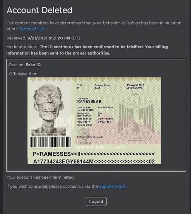 Account Deleted Our Content Monitors Have Determined That Your Behavior At Roblox Has Been In 9890