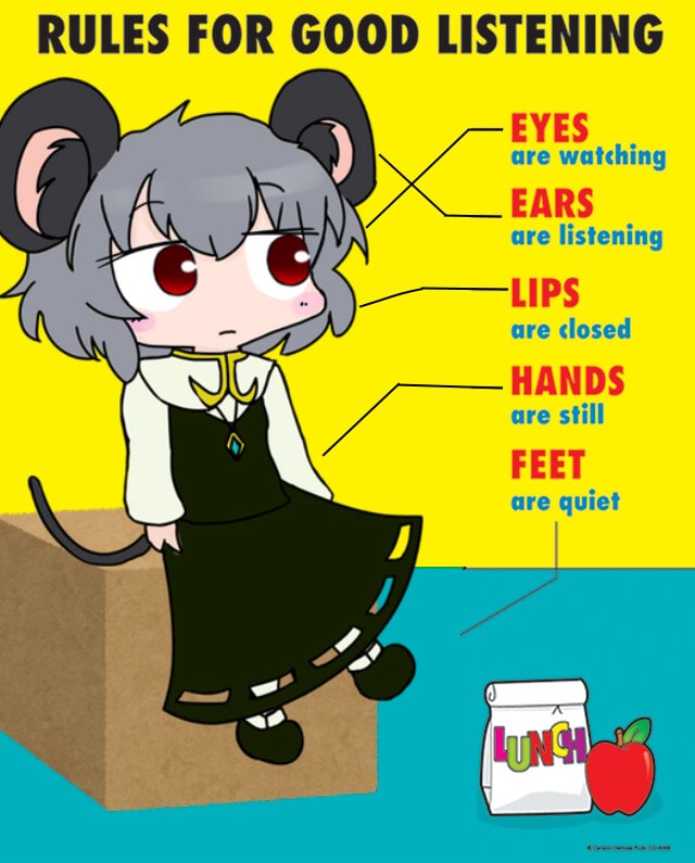 RULES FOR GOOD LISTENING EYES are watching are listening are closed