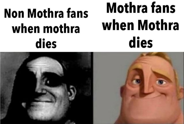 Mothra fans Non Mothra fans when mothra When Mothra dies dies - iFunny