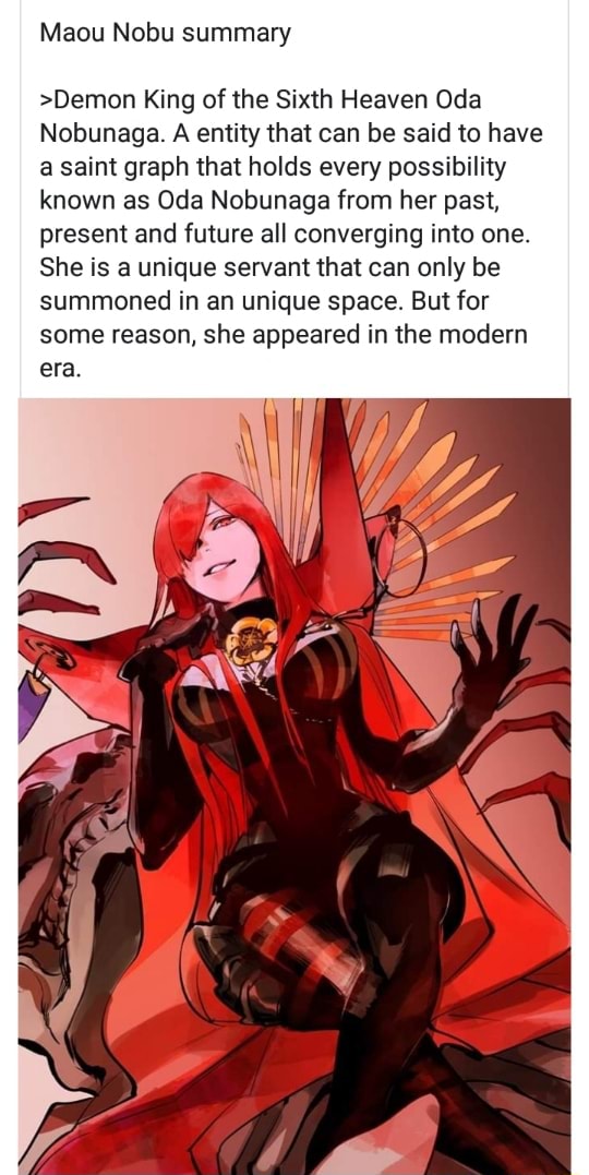 The Devil King Of The Sixth Heaven Maou Nobu summary >Demon King of the Sixth Heaven Oda Nobunaga. A