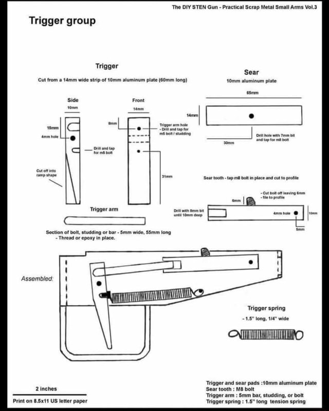 The Diy Sten Gun Practical Scrap Metal Small Arms Vol3 Trigger Group Trigger Sear Cut From A 4851