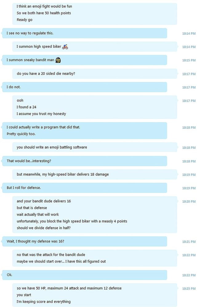 Was browsing through old Skype messages and found this: - I think an ...