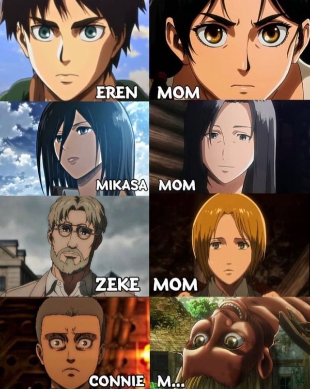 FFREN MOM MIKASA MOM ZEKE MOM CONNIE M,.,.. - iFunny