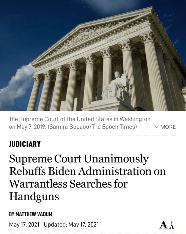 Ne The Supreme Court Of The United States In Washington On May 7, 2019 ...