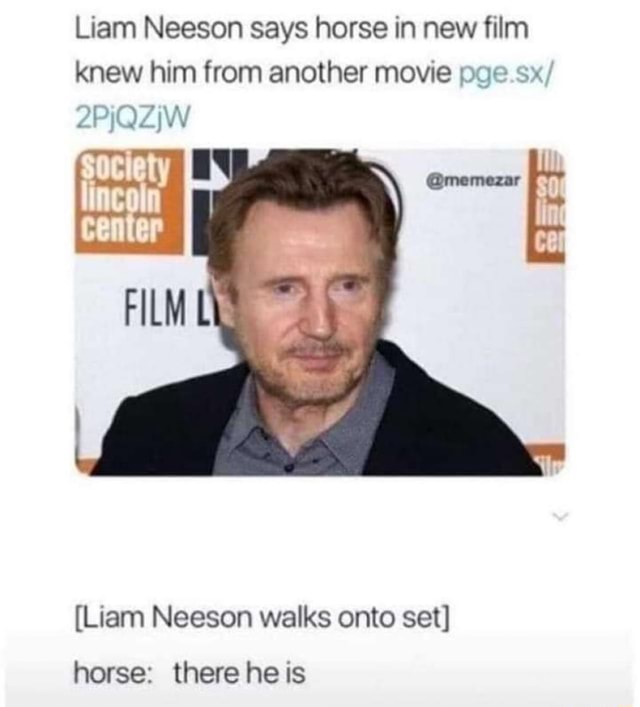 Liam Neeson says horse in new film knew him from another movie pge.sx ...