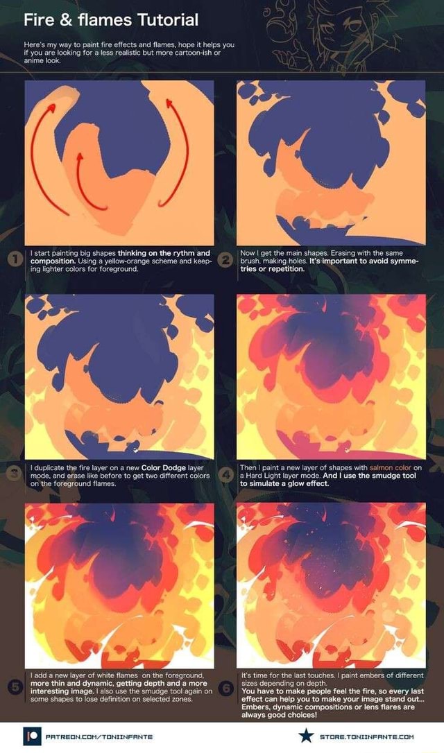 Fire & flames Tutorial Here's my way to paint fire effects and flames ...