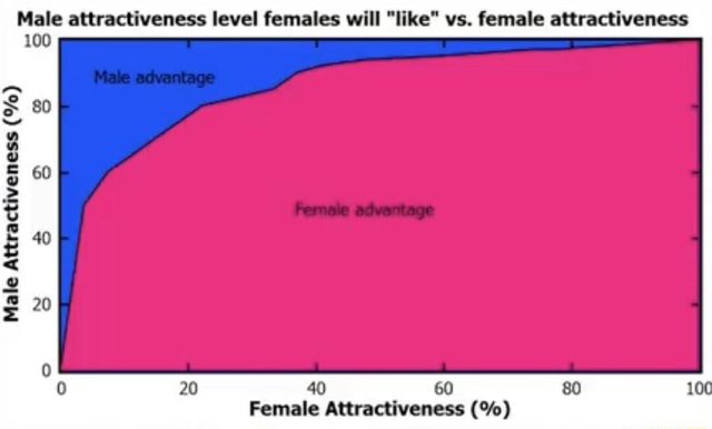 Male Attractiveness Level Females Will Like Vs Female Attractiveness 100 Male Attractiveness 0386