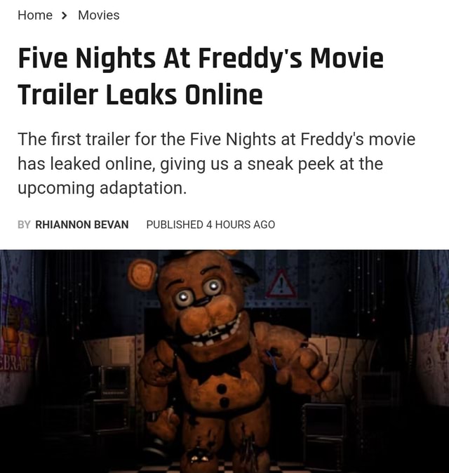 WATCH: Five Nights at Freddy's Movie Trailer Leaks Online - Insider Gaming