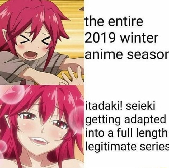 The entire 2019 winter anime seasor itadaki seieki getting