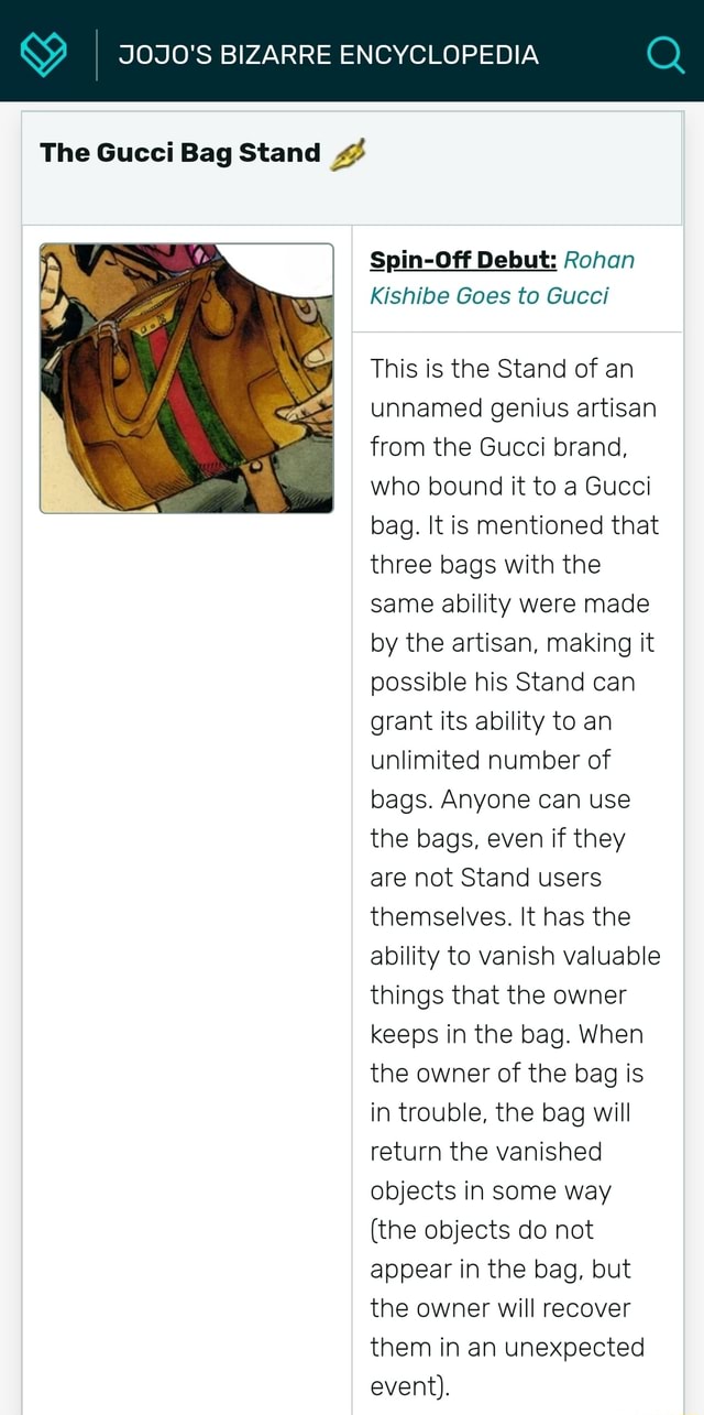 gucci bag stand jojo